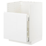 METOD base cab f TALLSJÖN sink, white/Voxtorp high-gloss/white, 60x60 cm