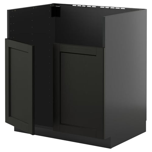 METOD Mob sink base unit TALLSJÖN, black-grey/Lerhyttan mordant black, 80x60 cm