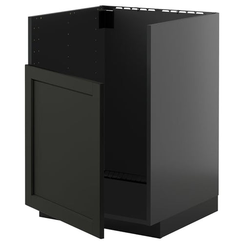 METOD - METOD Base cab f TALLSJÖN sink, black-grey/Lerhyttan black stained, 60x60 cm