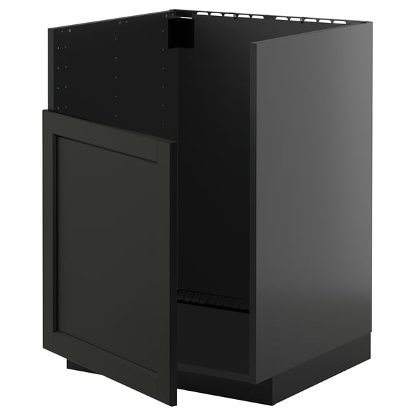 METOD - METOD Base cab f TALLSJÖN sink, black-grey/Lerhyttan black stained, 60x60 cm