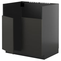 METOD base cab f TALLSJÖN sink, black-grey/Nickebo matt anthracite, 80x60 cm