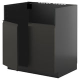 METOD base cab f TALLSJÖN sink, black-grey/Upplöv matt anthracite, 80x60 cm