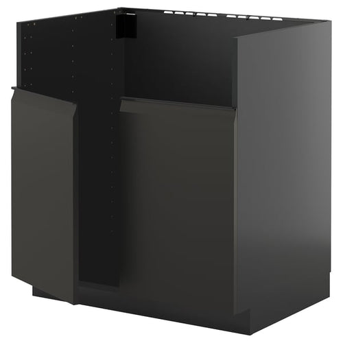 METOD - METOD Base cab f TALLSJÖN sink, black-grey/Upplöv matt anthracite, 80x60 cm