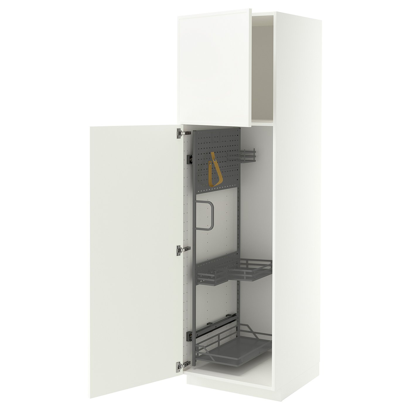 METOD high cabinet with cleaning interior, white/Aspudden matt white, 60x60x200 cm