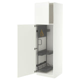 METOD high cabinet with cleaning interior, white/Aspudden matt white, 60x60x200 cm