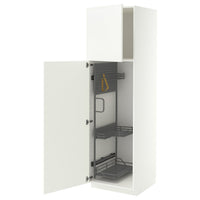 METOD high cabinet with cleaning interior, white/Aspudden matt white, 60x60x200 cm