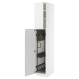 METOD high cabinet with cleaning interior, white/Axstad matt white, 40x60x220 cm