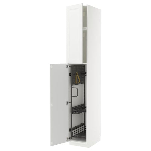 METOD high cabinet with cleaning interior, white/Axstad matt white, 40x60x240 cm