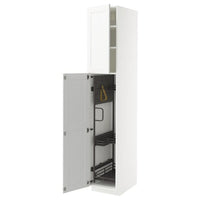 METOD high cabinet with cleaning interior, white Enköping/white wood effect, 40x60x220 cm