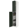 METOD high cabinet with cleaning interior, white/Havstorp deep green, 40x60x240 cm