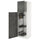 METOD high cabinet with cleaning interior, white/Kalhyttan dark grey concrete effect, 60.0x200.0x60.0 cm