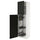 METOD - METOD High cabinet with cleaning interior, white/Lerhyttan black stained, 60x60x220 cm
