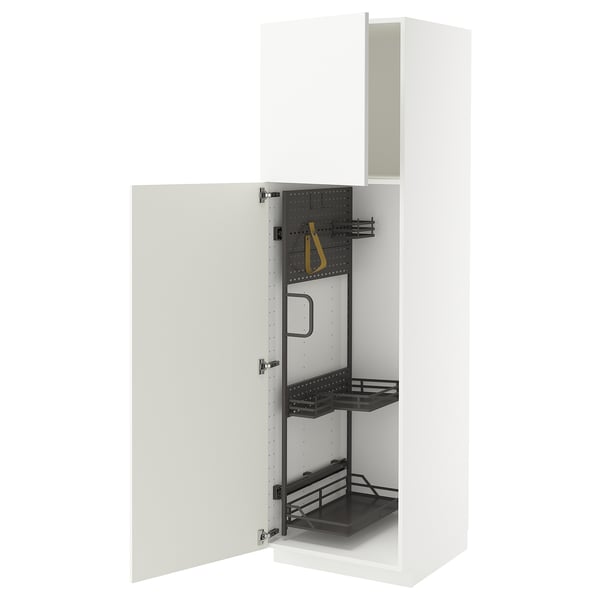 METOD - METOD High cabinet with cleaning interior, white/Ringhult white, 60x60x200 cm