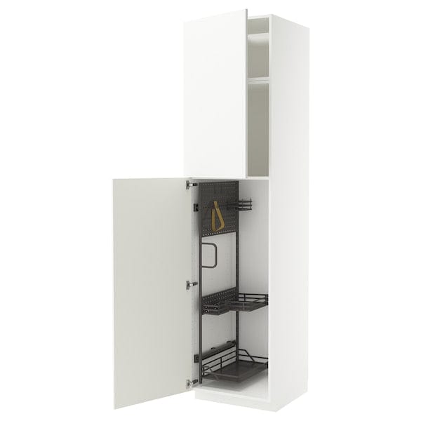 Ikea METOD - Tall cabinet with cleaning accessories, white/Ringhult white,60x60x240 cm