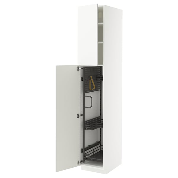 METOD - METOD High cabinet with cleaning interior, white/Ringhult white, 40x60x220 cm