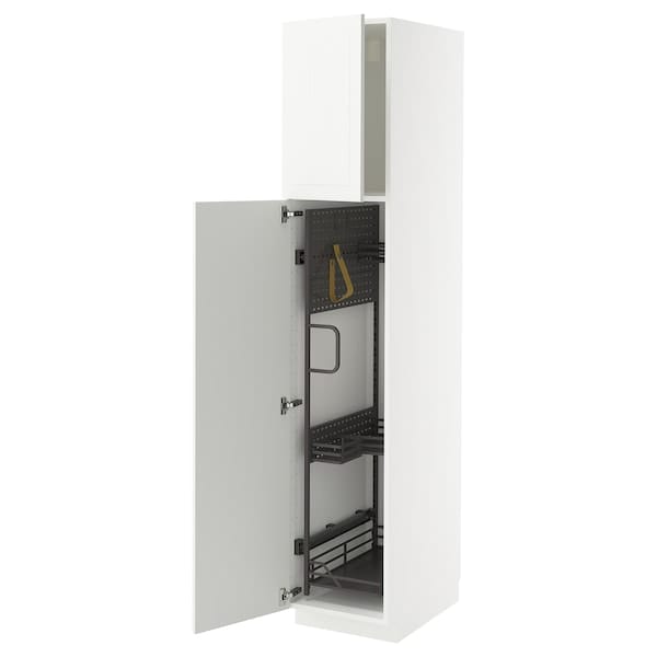 Ikea METOD - Tall cabinet with cleaning accessories, white/Stensund white,40x60x200 cm