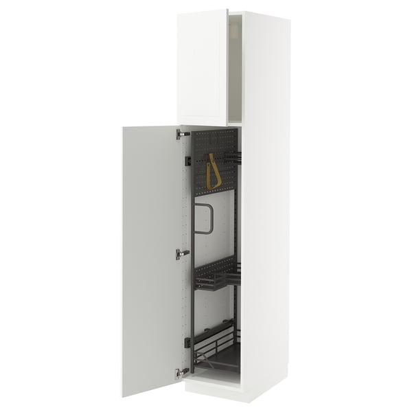 METOD high cabinet with cleaning interior, white/Stensund white, 40x60x200 cm
