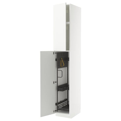 METOD high cabinet with cleaning interior, white/Stensund white, 40x60x240 cm