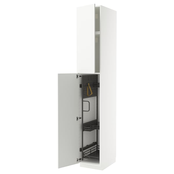 METOD - METOD High cabinet with cleaning interior, white/Stensund white, 40x60x240 cm