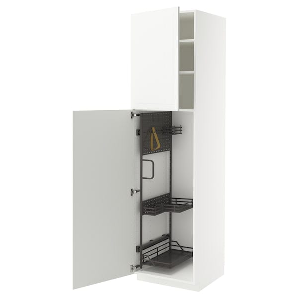 Ikea METOD - Tall cabinet with cleaning accessories, white/Stensund white,60x60x220 cm