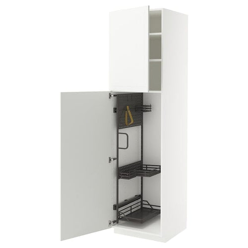 METOD high cabinet with cleaning interior, white/Stensund white, 60x60x220 cm