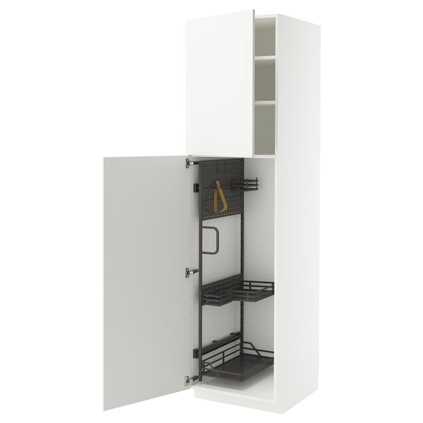 METOD - METOD High cabinet with cleaning interior, white/Stensund white, 60x60x220 cm
