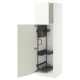 METOD high cabinet with cleaning interior, white/Vallstena white, 60x60x200 cm