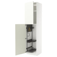 METOD high cabinet with cleaning interior, white/Vallstena white, 60x60x240 cm