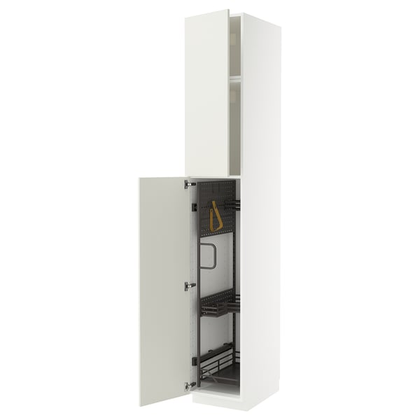 METOD - METOD High cabinet with cleaning interior, white/Veddinge white, 40x60x240 cm