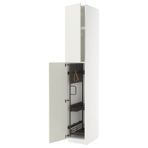 METOD high cabinet with cleaning interior, white/Veddinge white, 40x60x240 cm