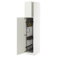 METOD high cabinet with cleaning interior, white/Veddinge white, 40x60x200 cm