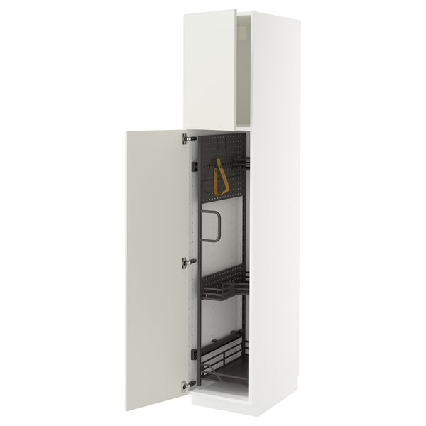 METOD high cabinet with cleaning interior, white/Veddinge white, 40x60x200 cm
