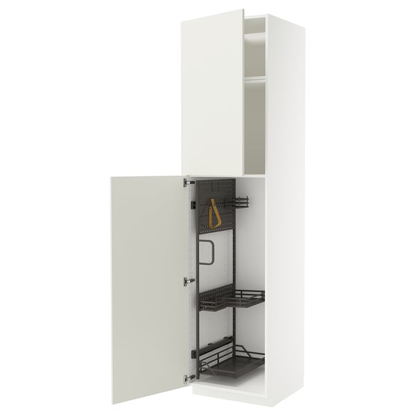 METOD - METOD High cabinet with cleaning interior, white/Veddinge white, 60x60x240 cm