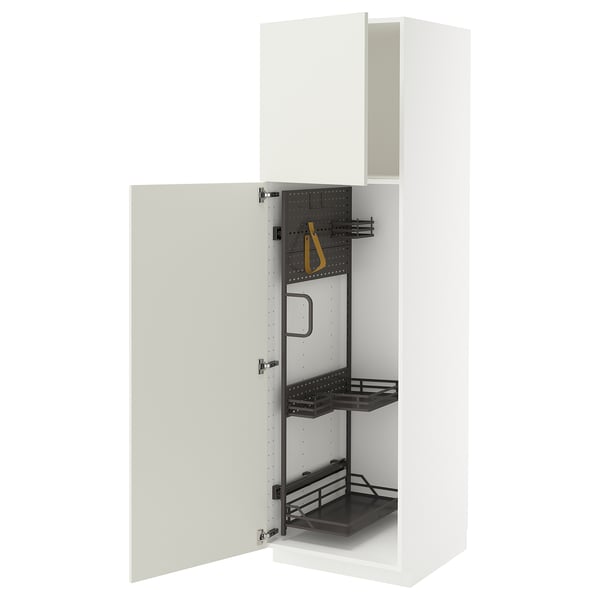 METOD - METOD High cabinet with cleaning interior, white/Veddinge white, 60x60x200 cm