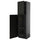 METOD - METOD High cabinet with cleaning interior, black-grey/Lerhyttan black stained, 60x60x220 cm