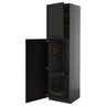 METOD high cabinet with cleaning interior, black-grey/Lerhyttan black stained, 60x60x220 cm