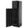 METOD - METOD High cabinet with cleaning interior, black-grey/Nickebo matt anthracite, 60x60x200 cm