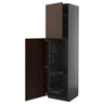 METOD high cabinet with cleaning interior, black-grey/Sinarp brown, 60x60x220 cm