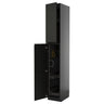METOD high cabinet with cleaning interior, black-grey/Upplöv matt anthracite, 40x60x240 cm