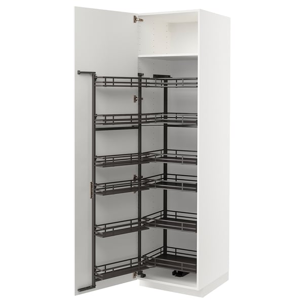 METOD - METOD High cabinet with pull-out larder, white/Ringhult white, 60x60x220 cm