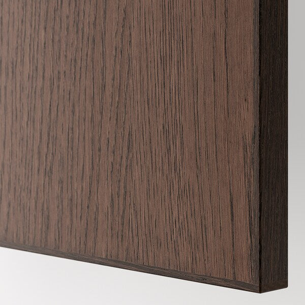 METOD - High cabinet with pull-out larder, white/Sinarp brown , 60x60x220 cm