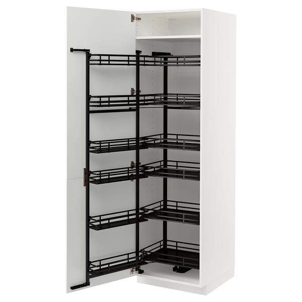 METOD high cabinet with pull-out larder, white/Stensund white, 60x60x200 cm