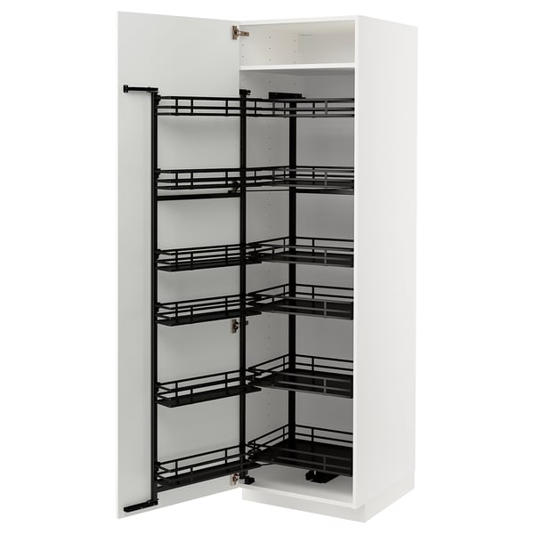 METOD high cabinet with pull-out larder, white/Stensund white, 60x60x200 cm