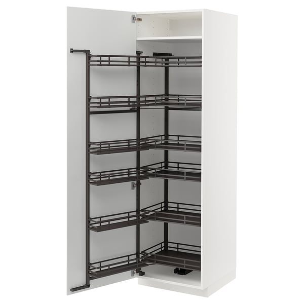 METOD - High cabinet with pull-out larder, white/Stensund white , 60x60x200 cm