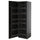 METOD - METOD High cabinet with pull-out larder, black-grey/Lerhyttan black stained, 60x60x200 cm