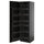 METOD high cabinet with pull-out larder, black-grey/Lerhyttan black stained, 60x60x200 cm
