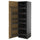 METOD - METOD High cabinet with pull-out larder, black-grey/Voxtorp oak effect, 60x60x200 cm