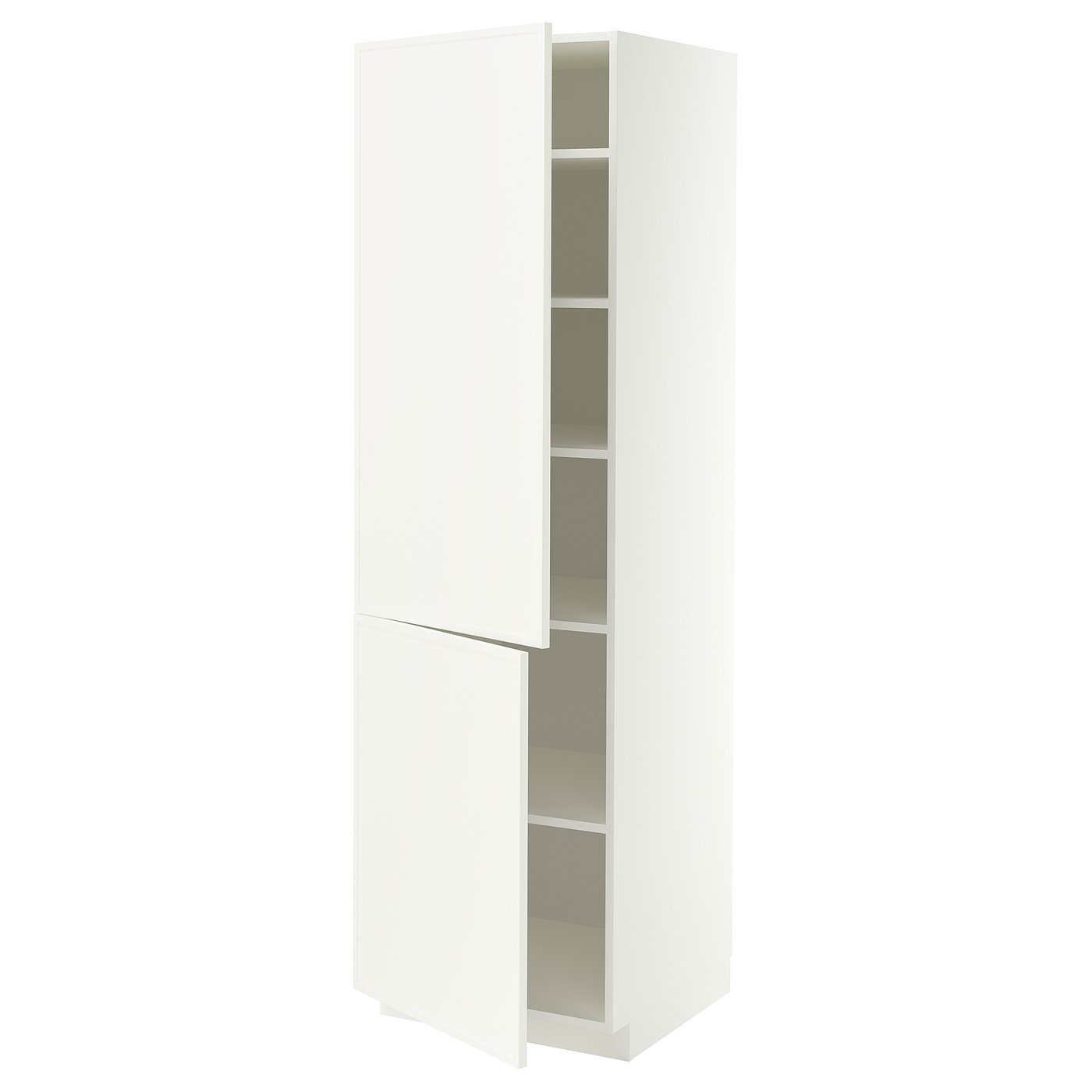 METOD high cabinet with shelves/2 doors, white/Aspudden matt white, 60x60x200 cm