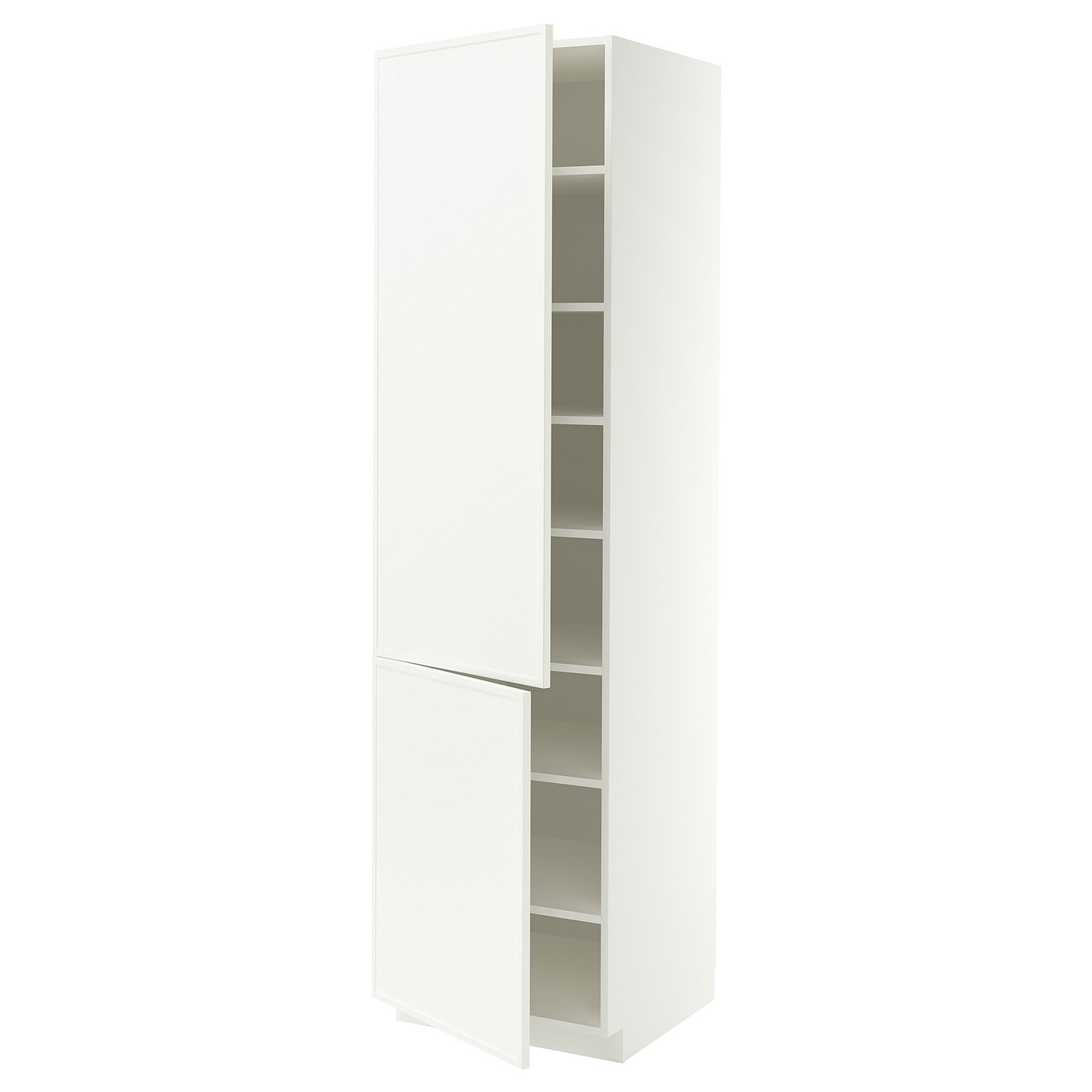 METOD high cabinet with shelves/2 doors, white/Aspudden matt white, 60x60x220 cm