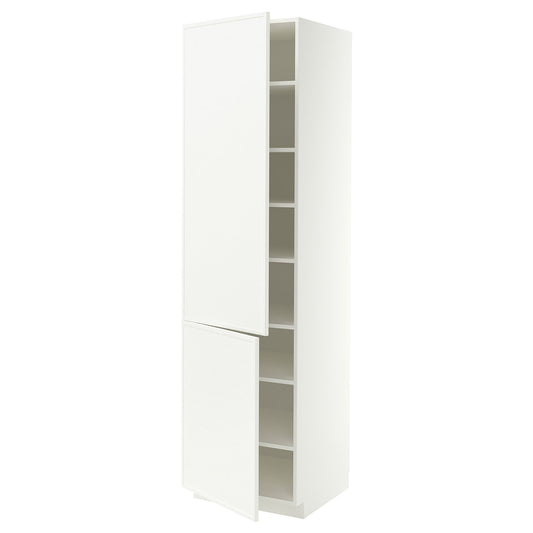METOD high cabinet with shelves/2 doors, white/Aspudden matt white, 60x60x220 cm